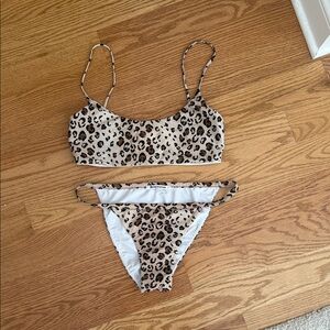 Reformation Chic Leopard Print Bikini Set